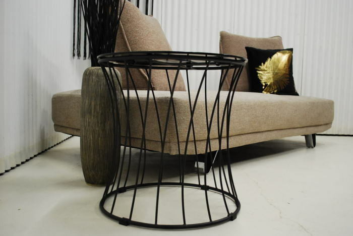 アウトレット 未使用 送料無料 BK-BK リビング サイドテーブル ガラス 円丸型 ラグジュアリーな空間を演出ミキインテリア [2]