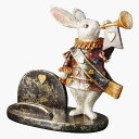 アウトレット 未使用 送料無料 うさぎ ウサギ 兎 オブジェ rabbit ラビット インテリア かわいいアンティーク風 トランプ柄の衣装 スマホスタンド マルチスタンド 雑貨 プレゼント ギフト 贈り物 トランペット ミキインテリア