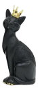 アウトレット 未使用 アニマル 猫 ネコ 黒猫 王冠 クラウン オブジェ インテリア かわいい オーナメント 置物 小物 招福 雑貨 リビング 玄関 プレゼント...