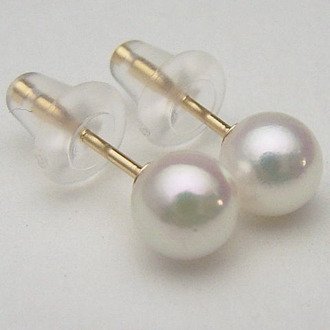 Pt900/K18/K14WGアコヤ真珠ピアス【4.5mm-5mm】【メール便送料無料】ewt-7059 (あこや真珠 和珠 あこや本真珠 アコヤ本真珠 本真珠...
