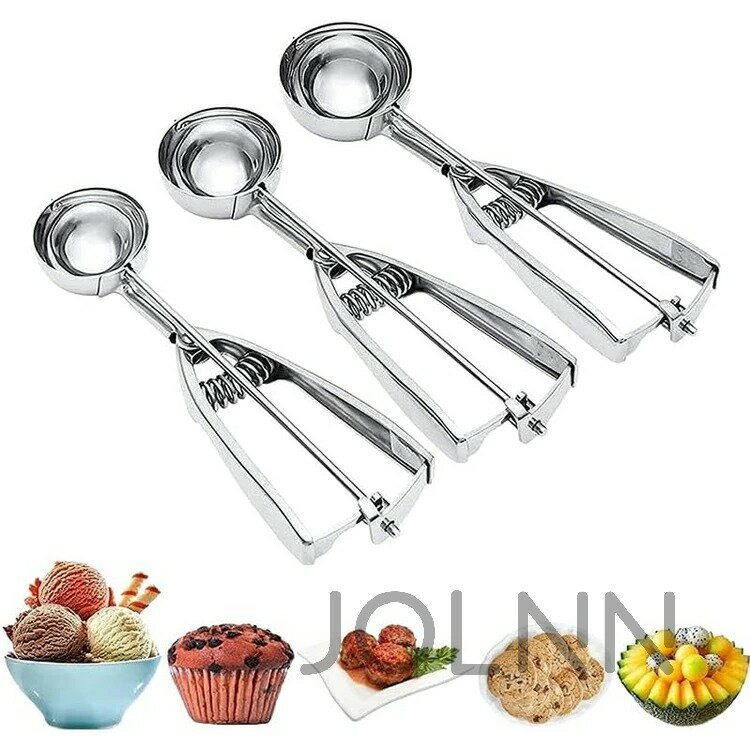 【楽天スーパーSALE限定半額】【送料無料】アイスクリームディッシャー 3個セット アイスクリームスプーン アイススクープ スプーン 小さい 業務用 飲食店 料理用 キッチン用品 アイスクリーム ポテトサラダ 肉団子 ステンレス素材 アイスクリームスクープ