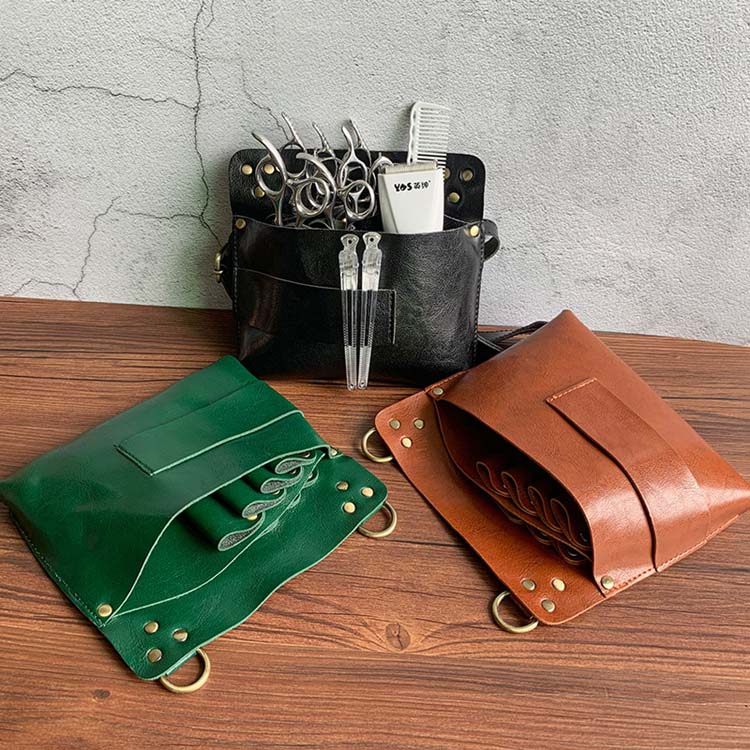 送料無料 シザーバッグ 7丁 PUレザー シザーケース ベルト ポーチ ショルダーバッグ フラワーショップ 斜めがけ ハサミ フローリスト 収納 美容師 バッグ レザーバッグ 高級感 ベルトポーチ シザーケース JOLNN