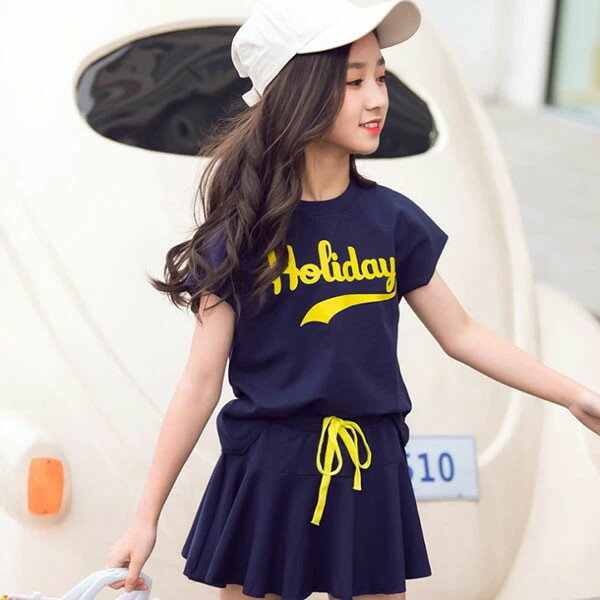 韓国子供服 女の子 セットアップ Tシャツ ショートパンツズスカート 2点セット 体操服 チアガール 夏服 キッズ 姫系 上下 オシャ プリント 遠足 活動 通園 通学 海外旅行 ネイビー ピンク ホワイト 110 120 130 140 150 160cm