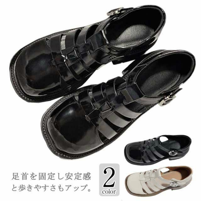 【楽天スーパーSALE限定半額】【送料無料】グルカ サンダル ストラップ 前詰まり サンダル つっかけ 厚底 ヒール 歩きやすい レディース ぺたんこ ウェッジソール ベルトサンダル スクエアトゥ シューズ フラットサンダル 編み込みサンダル 春 夏