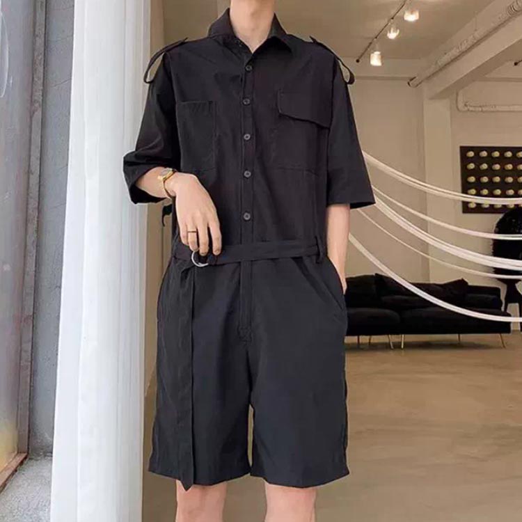 【送料無料】ヒップホップ レディース 夏 メンズ 男女兼用 ツナギ服 オーバーオール 薄手 ツナギ 無地 つなぎ ゆったり つなぎ服 つなぎ服 おしゃれ 作業服 春夏 短パン オールインワン tシャツ 半袖ツナギ 半ズボン 細身 ワーク カジュアル カッコイイ