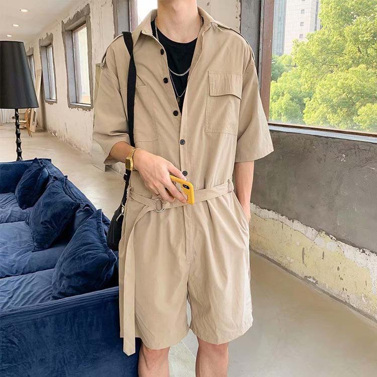 【送料無料】ヒップホップ レディース 夏 メンズ 男女兼用 ツナギ服 オーバーオール 薄手 ツナギ 無地 つなぎ ゆったり つなぎ服 つなぎ服 おしゃれ 作業服 春夏 短パン オールインワン tシャツ 半袖ツナギ 半ズボン 細身 ワーク カジュアル カッコイイ