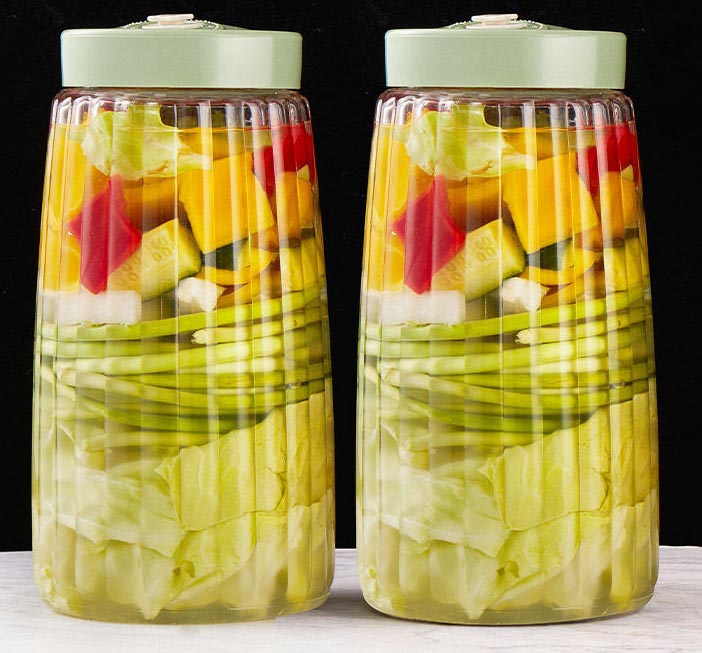 【送料無料】2個セット 保存容器 ガス抜き弁付き 果実酒 漬物貯蔵瓶 密封瓶 梅酒 ガラス瓶 梅酒 食品 ..