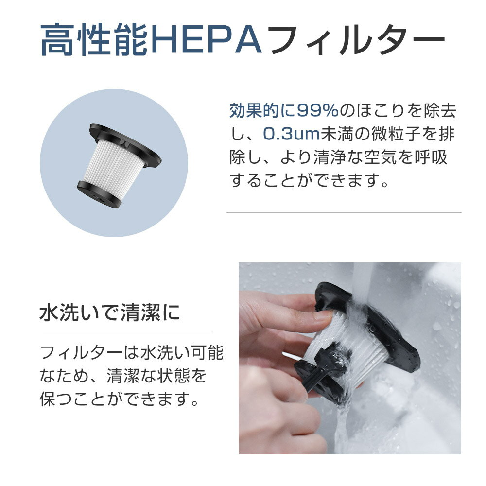 「2個セット」コードレス掃除機VC002 交換用フィルター 高性能 HEPAフィルター 掃...