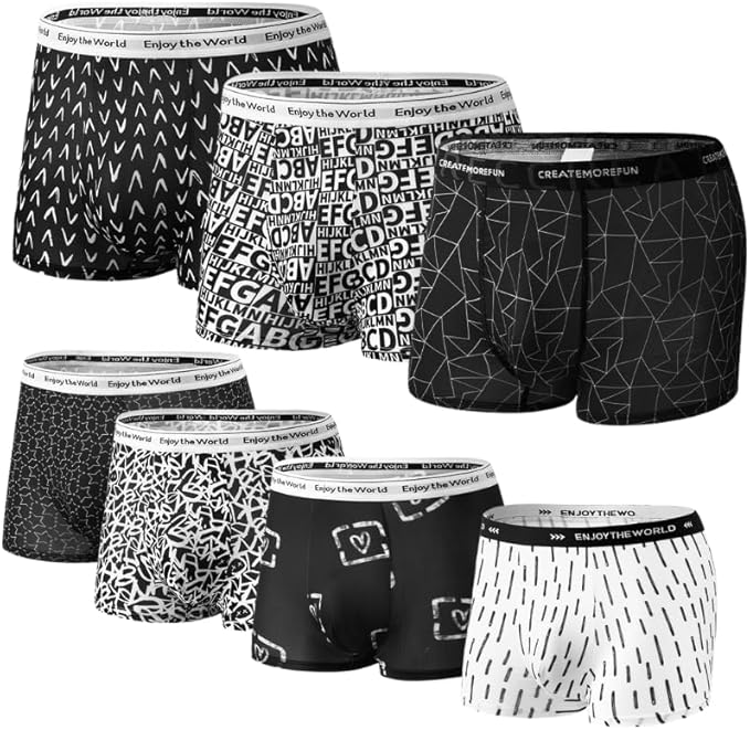 【7枚セット】メンズ ボクサーパンツ トランクス 吸湿速乾 接触冷感 アイスシルク素材 軽量ストレッチ 蒸れにくい 通気性抜群 おしゃれ柄