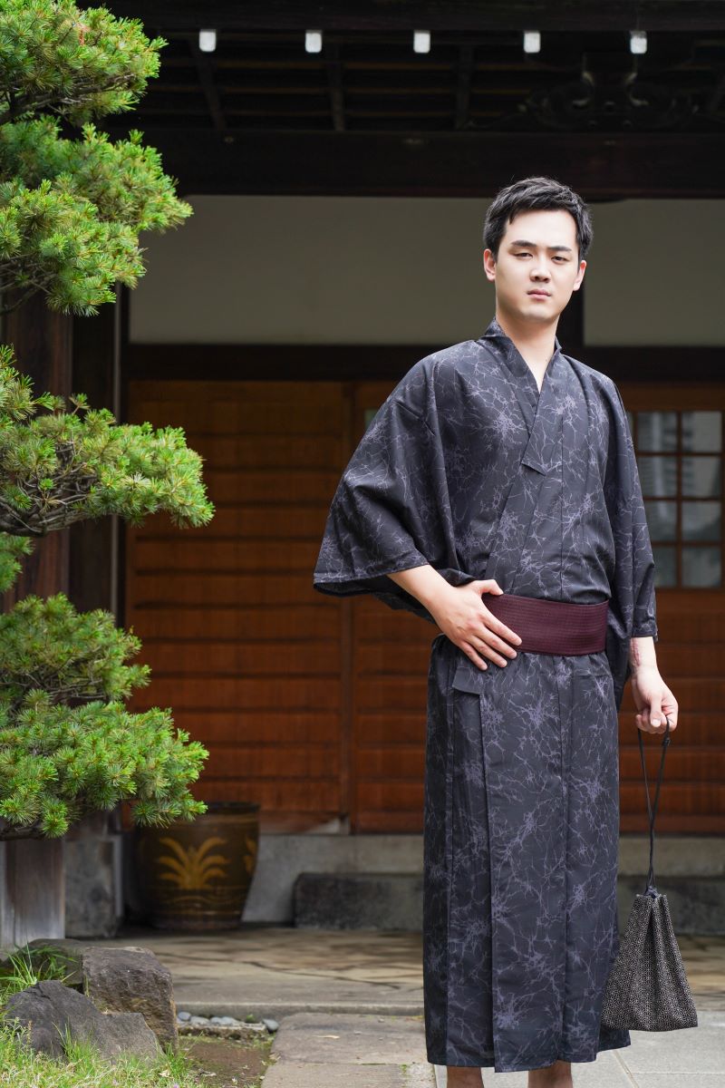 浴衣 メンズ ゆかた M/L/LL 男性浴衣 yukata 花火大会 夏祭り 父の日 プレゼント ポリエステル100％　男着物 和服 和装 着物 お祭り イベント おしゃれ 紳士 夏 涼しい 簡単着付け (10
