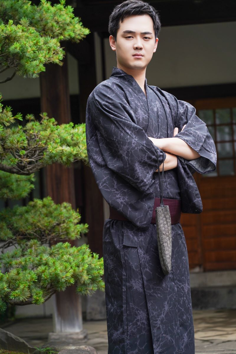 浴衣 メンズ ゆかた M/L/LL 男性浴衣 yukata 花火大会 夏祭り 父の日 プレゼント ポリエステル100％　男着物 和服 和装 着物 お祭り イベント おしゃれ 紳士 夏 涼しい 簡単着付け (10