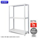 【送料無料】 業務用スチールラック ボルトレス・単体型 オープン型 耐荷重:1段300kg【高さ1500 x 横幅900 x 奥行450 x 棚板3枚(有効段数2段)】(3)
