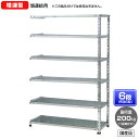 【送料無料】 ≪ステンレス製だから錆びに強い!200kg/段 SUS430 中軽量ボルトレスステンレス棚・増連型≫ 【高さ1800 x 横幅875 x 奥行600 x 棚板6枚(有効段数5段)】(3)