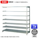 【送料無料】 ≪ステンレス製だから錆びに強い!200kg/段 SUS430 中軽量ボルトレスステンレス棚・増連型≫ 【高さ2100 x 横幅1800 x 奥行3...