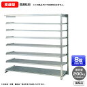 【送料無料】 ≪ステンレス製だから錆びに強い!200kg/段 SUS430 中軽量ボルトレスステンレス棚・増連型≫ 【高さ1800 x 横幅1800 x 奥行300 x 棚板8枚(有効段数7段)】(3)