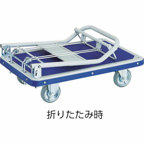 【トラスコ】プレス製台車 ドンキーカート 固定 915×615 ハンド式 ピン式2輪ストッパー付 制動ブレーキ付