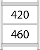 【送料無料】　業務用スチールラック　ボルト式・単体型　耐荷重：1段300kg【高さ1200 x 横幅1200 x 奥行870 x 棚板3枚(有効段数2段)】
