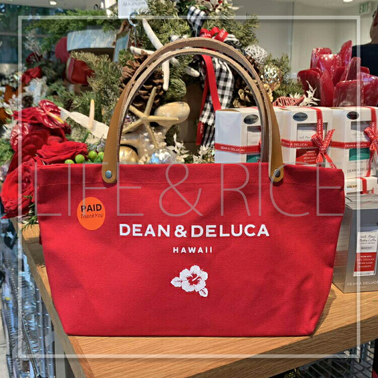 ≪正規品≫≪DEAN&DELUCA X'mas限定 超入手困難　ハワイクリスマス限定 ディーンアンドデルーカ トートバック サイズS レッド【超入手困難】【HAWAII】【リッツカールトン限定】【ハワイ直輸入】【ランチバッグ】【DEAN&DELUCA】【クリスマス】