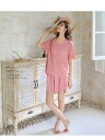 ルームウェア ワンマイルウェア 上下セット セットアップ パジャマ レディース Tシャツ 半袖 ワイドパンツ ロング さらさら 涼しい リブ生地 部屋着 ゆった...