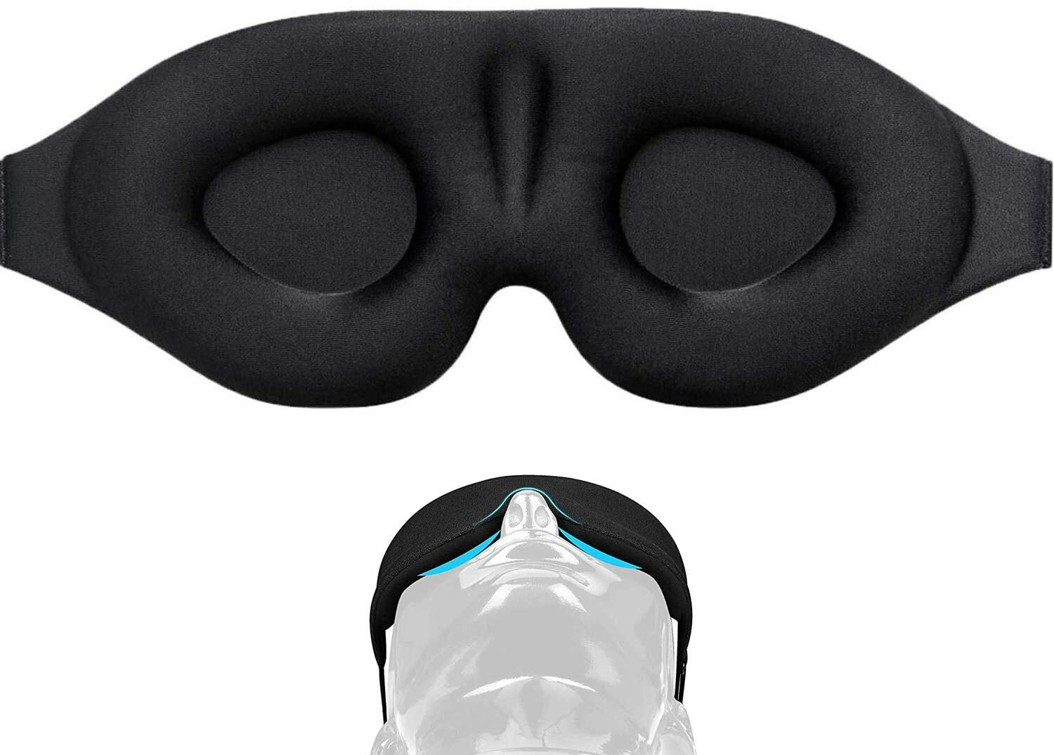 3D アイマスク 立体型 軽量 遮光 安眠マスク 柔らかい 男女兼用 圧迫感なし 付け心地良い 眼精疲労の軽減 光を完全に遮断 長さが調節で..