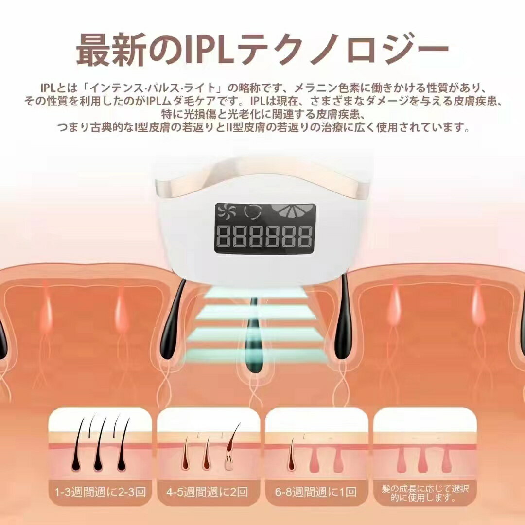 脱毛器 冷感 家庭用 99万回数 だつもうき脱毛器 メンズ 5段階調節 レディース 髭 ...