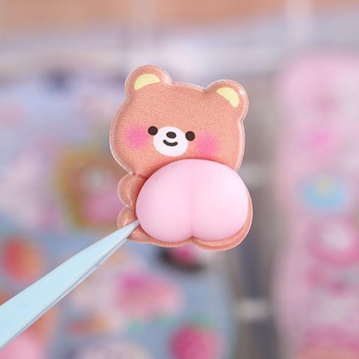 おしりぷにぷにシール かわいい 3D 1/2/3/4/6枚セット 動物 キャラクター 立体 ごほうびシール マシュマロ ふわふわ もちもち もっちりスクイーズ ステッカー 子供 大人用 手帳 デコレーション (パンダ) milaibao-10000343 lulalula サンプル画像2