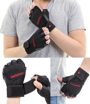 ハービンジャー フィットネス Harbinger Fitness プロ グローブ 黒 Sサイズ Mサイズ Lサイズ ウェイト リフティング 筋トレ トレーニング 並行輸入 ストレッチ 手袋 リストラップ付 バーベル ダンベル ブラック Wrist Wrap Gloves 人気 おすすめ 手洗い可 保護 手首