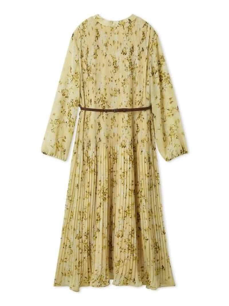 【SALE／50%OFF】プリーツ花柄ベルト付きワンピース Mila Owen ミラオーウェン ワンピース・ドレス ワンピース ネイビー イエロー【RBA_E】【送料無料】[Rakuten Fashion] milaowen-10005874 Mila Owen/ミラオーウェン サンプル画像2