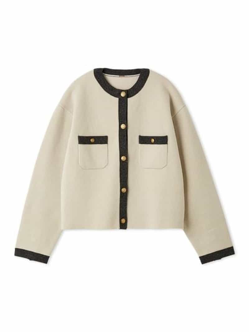 フェイス金釦カーデ Mila Owen ミラオーウェン トップス カーディガン グレー ブラック【送料無料】[Rakuten Fashion]のサムネイル