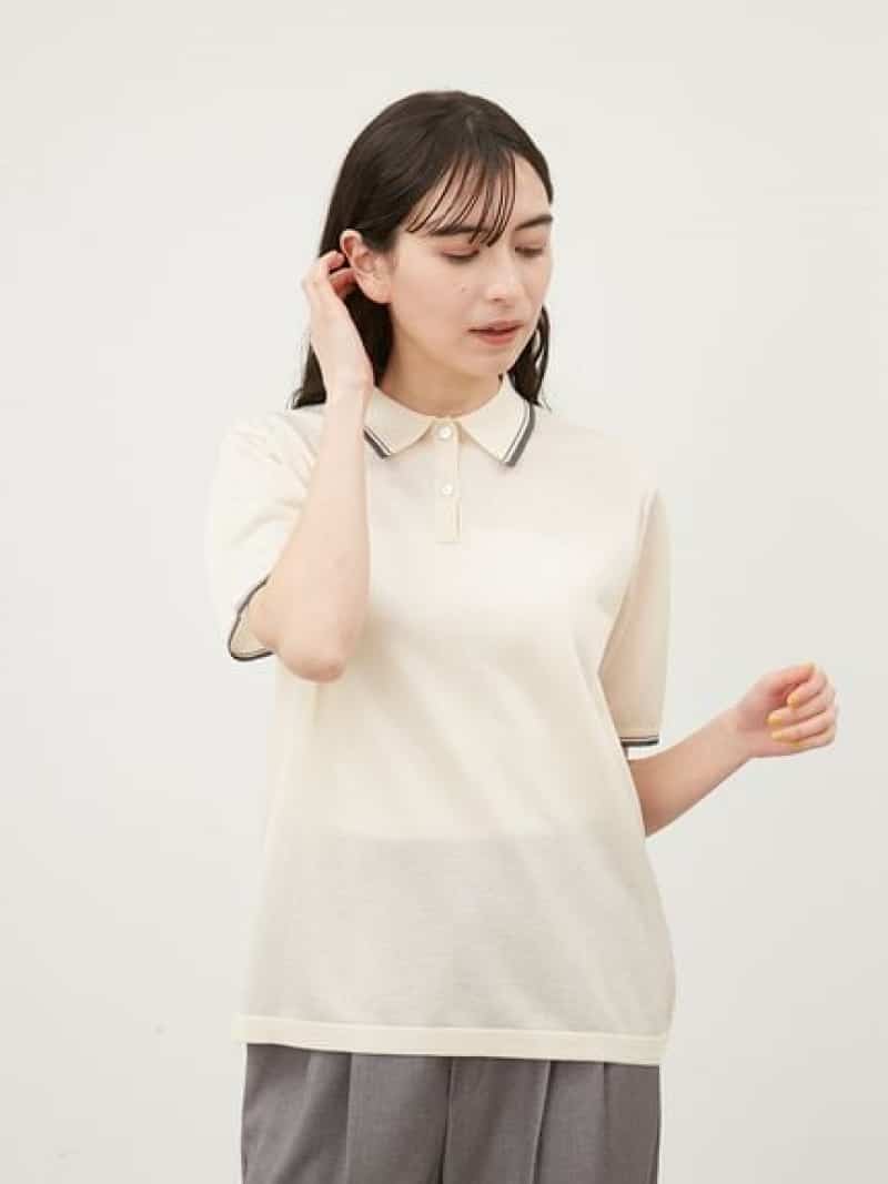 ポロ衿ラメシアーニット Mila Owen ミラオーウェン トップス ニット ホワイト グレー ブラック イエロー【送料無料】[Rakuten Fashion]のサムネイル