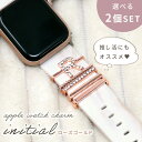 イニシャルチャーム アップルウォッチチャーム 選べる2個セット apple watch ローズゴールド 推し活 カジュアル アクセ かわいい フォーマル 女性 プレゼント ギフト キラキラ 腕時計 ベルト おしゃれ applewatch SE series 7 6 5 4 3 2 1 誕生日 記念日