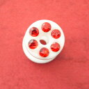 ボディピアス アクリル製ボディピアス クリスタル付きトンネル(白)6G ACTN011(4)
