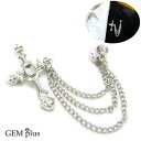 ラペルピン メンズ クロス 十字架 チェーン ピンブローチ タックピン レディース CHS10004【GEM plus】【結婚式】