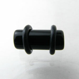ボディピアス アクリル ダブルゴムプラグ(ブラック) 4〜8G AWPB4-8