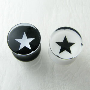 ボディピアス アクリル製 Wフレア星プラグ 12mm 00G 0G AP021 ボディピアス アクリル製 Wフレア星プラグ 12mm 00G 0G AP021