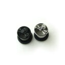 ボディピアス 透けスカル ブラックorシルバー 00ゲージskullbk-00g