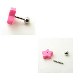 ボディピアス 16g アクリルスター　ストレートバーベル16GSTB081【ボディーピアス】