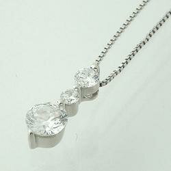 ネックレス レディース シルバー Cheri スーパーキュービックジルコニア3ストーンデザインネックレスSN37-006