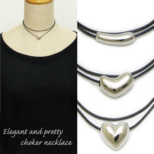 ネックレス チョーカー ラリエット 二重 ネックレス ハート シンプル KN57005