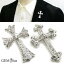 ラペルピン ブローチ メンズ クロス 十字架 シンプル タックピン レディース KS56000【GEM plus】【結婚式】