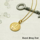 ネックレス メンズ レディース シルバー K23RGP ゴールド RoyalStagZEST コイン 硬貨 スモールサイズ 天然 ダイヤモンド SN26-006...