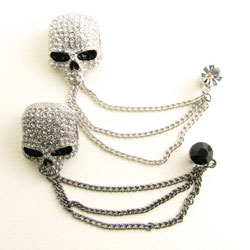 ピンブローチ ブローチ ラベルピン キュービックジルコニア スカルデザイン ks24103【カフス】【タイピン】【ラベルピン】【ラペルピン】【メンズ】【結婚式】...