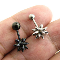 ボディピアス 16g イガイガボール ステンレス ストレートバーベル 16G stb815