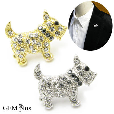 ラペルピン ブローチ レディース メンズ 犬 テリア ドッグ いぬ わんこ KS48009