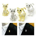 ラペルピン ネコ 猫 ねこ ピンブローチ ラベルピン タックピン KS42005【GEM plus】【メンズ】【結婚式】【レディース】