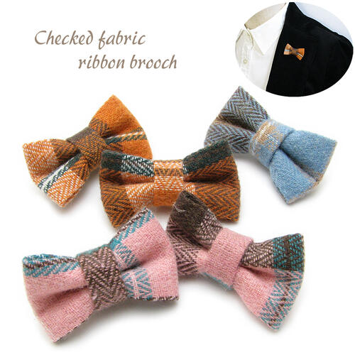 ブローチ メンズ ピンブローチ チェック 蝶ネクタイ リボン ラペルピン レディース JS10050【結婚式】【GEM plus】