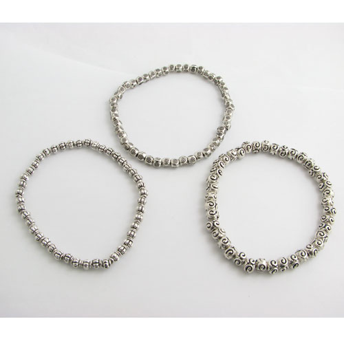 ブレスレット シルバー風ビーズブレスレット ビーズブレスレット カジュアルブレスkb30003のサムネイル