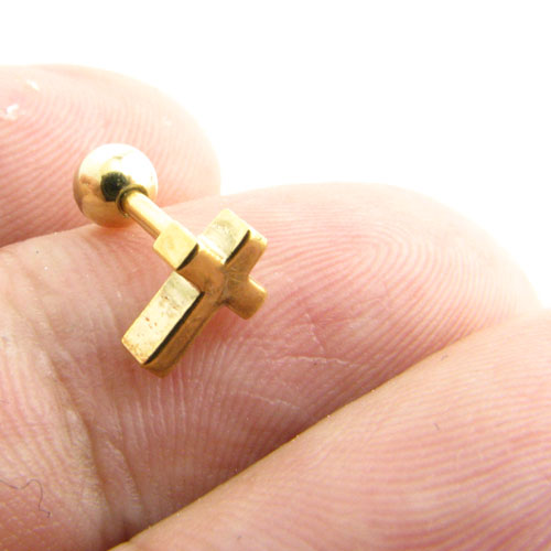 ボディピアス 16g クロス 十字架 ストレートバーベル 16G stb1101