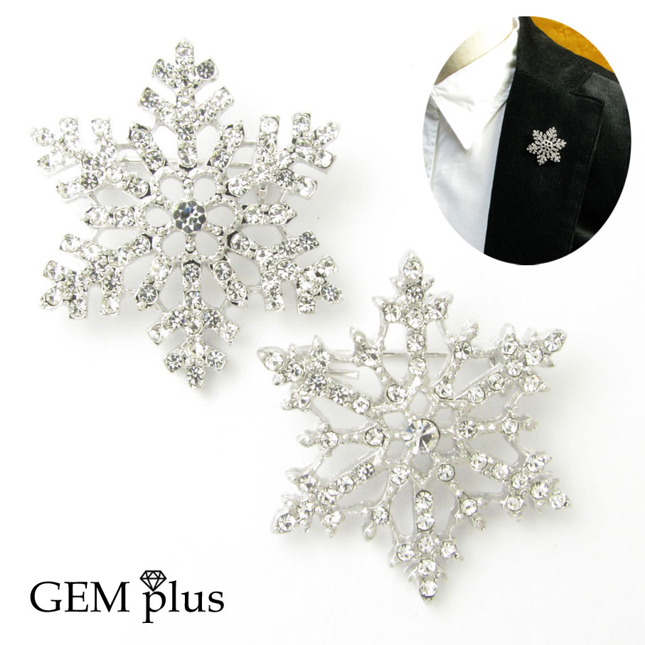 ブローチ 雪の結晶 ラペルピン ピンブローチ KS44004【GEM plus】【ラベルピン】【メンズ】【結婚式】【レディース】