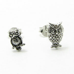 ピアス ふくろう フクロウ 梟 シルバー製ピアスピアス ksv40001